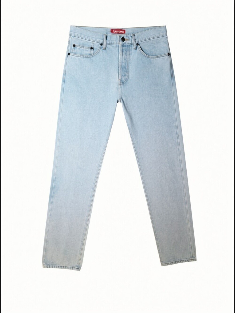 Supreme Light Wash Denim Jeans Mens 30 Straight Leg 100% Cotton Made In Japan
